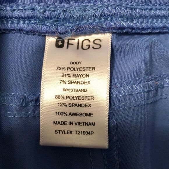 Figs XS Cargo Light Blue Drawstring 4 Pocket Technical Collection Scrub Pants - Picture 16 of 17